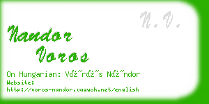 nandor voros business card